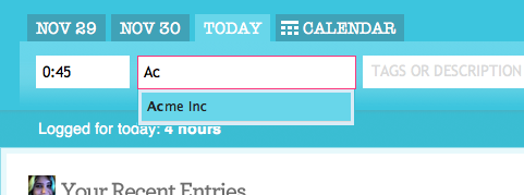 Quick Entry: Autocomplete In Action