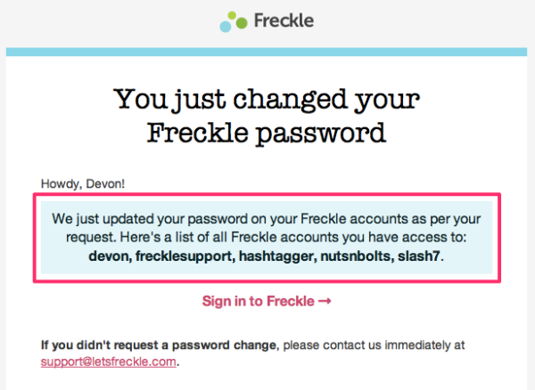 Freckle Email
