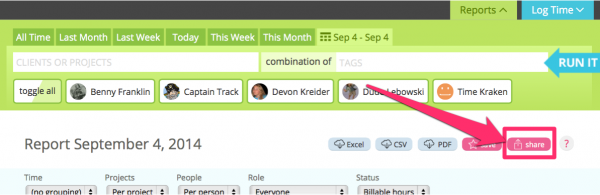 Share Button in Reports